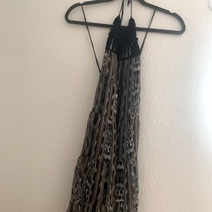 Yaya aflalo braided silk halter dress designer